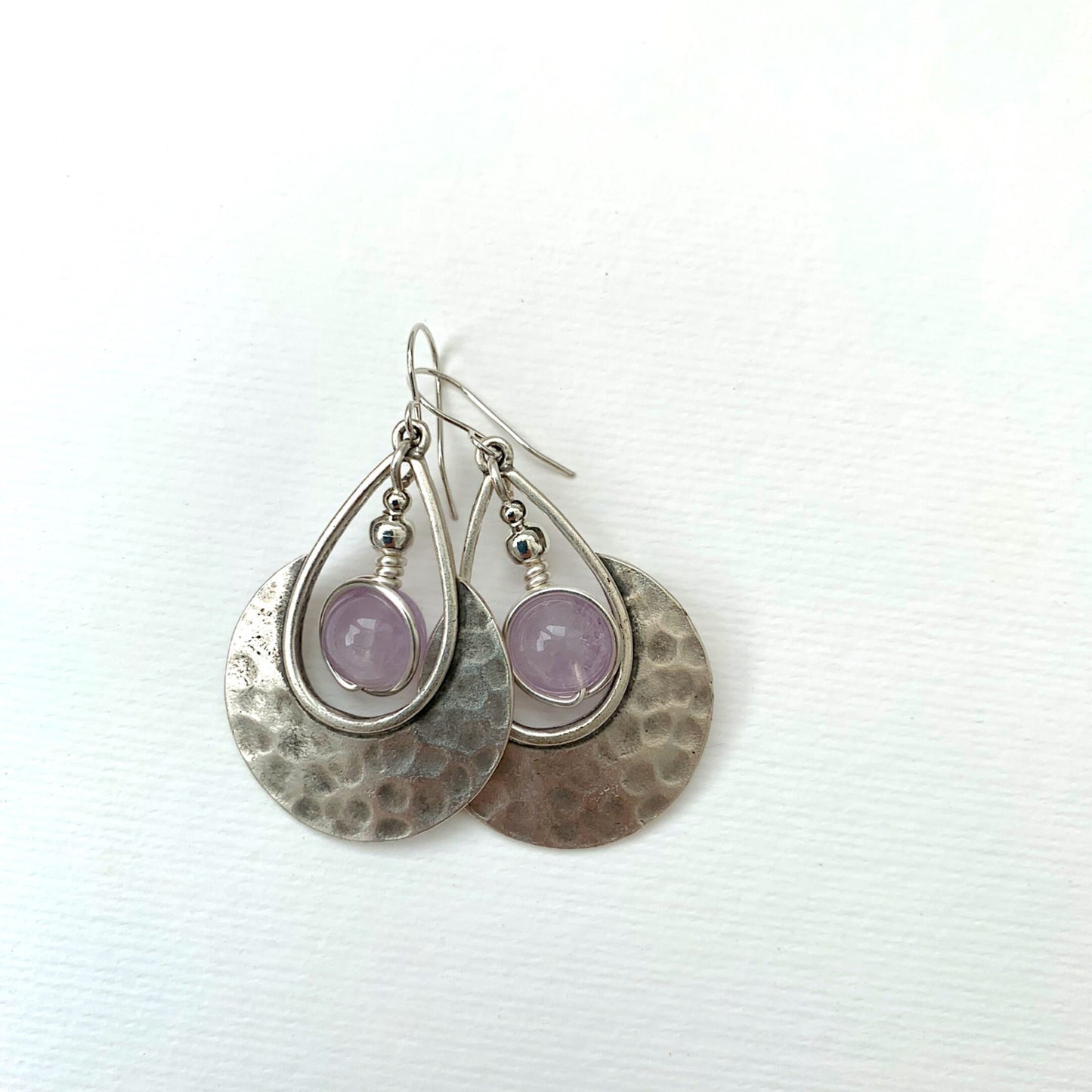 Amethyst agate earrings, persian, bohemian, folk style, silver plated, Sterling Silver hooks, UK